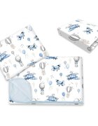 MimiNu Lenjerie patut cu 3 piese 120x60 cm blue plane
