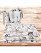 MimiNu Lenjerie patut cu 3 piese 120x60 cm din bumbac Design Woodland