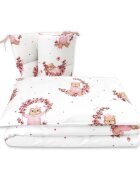 MimiNu Lenjerie patut cu 3 piese pentru patut 120x60 cm cu protectie laterala din bumbac Design Betty