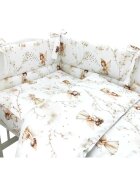 MimiNu Lenjerie patut cu 3 piese pentru patut 120x60 cm din bumbac Fairy