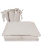 MimiNu Lenjerie patut cu 4 piese din bumbac protectii laterale 120x60 cm Colectia Royal Beige