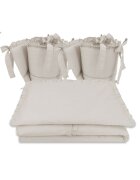 MimiNu Lenjerie patut cu 4 piese din bumbac protectii laterale 120x60 cm Colectia Royal Beige