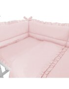 MimiNu Lenjerie patut cu 4 piese din bumbac protectii laterale 120x60 cm Colectia Royal Powder Pink