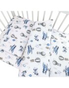 MimiNu Lenjerie patut cu 5 piese 120x60 cm din bumbac blue plane