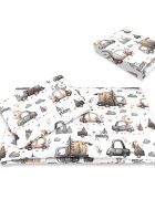 MimiNu Lenjerie patut cu 5 piese 120x60 cm din bumbac Cars Grey