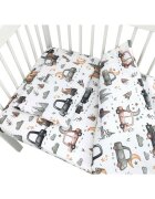 MimiNu Lenjerie patut cu 5 piese 120x60 cm din bumbac Cars Grey