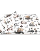 MimiNu Lenjerie patut cu 5 piese 120x60 cm din bumbac Cars Grey