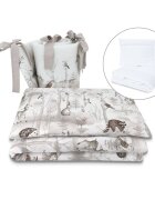 MimiNu Lenjerie patut cu 5 piese 120x60 cm din bumbac Design Woodland