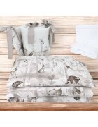 MimiNu Lenjerie patut cu 5 piese 120x60 cm din bumbac Design Woodland