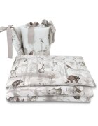 MimiNu Lenjerie patut cu 5 piese 120x60 cm din bumbac Design Woodland