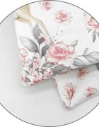 MimiNu Lenjerie patut cu 5 piese 120x60 cm din bumbac Sweet Deer Pink