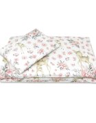 MimiNu Lenjerie patut cu 5 piese 120x60 cm din bumbac Sweet Deer Pink