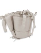 MimiNu Lenjerie pentru patut cu 3 piese Colectia Royal Beige cu volanase 120x60 cm