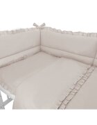 MimiNu Lenjerie pentru patut cu 3 piese Colectia Royal Beige cu volanase 120x60 cm