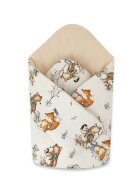 MimiNu Paturica de infasat cu doua fete 75x75 cm din bumbac Design Time for fun