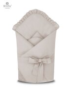 MimiNu Paturica de infasat multifunctionala 75x75 cm din bumbac cu volanase colectia Royal beige