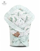 MimiNu Paturica de infasat multifunctionala cu volanase 75x75 cm Lulu NaturalMint
