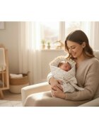 MimiNu Paturica de infasat Premium cu volanase si dantela 75x75 cm Meadow