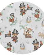MimiNu Paturica moale cu doua fete din bumbac 75x100 cm Pirates Natural
