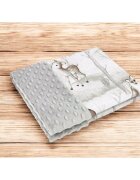 MimiNu Paturica pufoasa cu doua fete 75x100 cm din tesatura Minky si bumbac Design Woodland