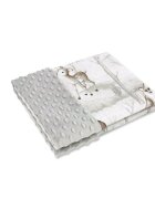 MimiNu Paturica pufoasa cu doua fete 75x100 cm din tesatura Minky si bumbac Design Woodland