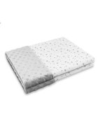 MimiNu Paturica pufoasa cu doua fete minky si bumbac 75x100 cm Mini Gray Stars