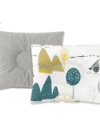 MimiNu Perna bebelusi profilata cu doua fete 23x26 cm Velvet Childrens Journey Grey