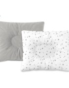 MimiNu Perna bebelusi profilata cu doua fete 23x26 cm Velvet Mini Gray Stars