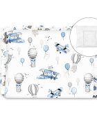 MimiNu Perna clasica de dormit cu husa detasabila cu fermoar din bumbac 30x40 cm blue plane