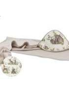 MimiNu Prosop cu gluga 100x100 cm din bumbac thermo fleece Forest natural