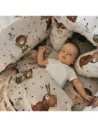 MimiNu Prosop mare cu gluga 100x100 cm din bumbac si thermo fleece Teddy Bear On Moon