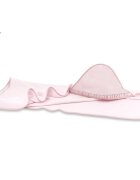 MimiNu Prosop mare cu gluga si volanas 100x100 cm din bumbac si thermo fleece Royal powder pink