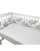 MimiNu Protectie laterala pentru patut tip bumper impletit 220 cm mini gray stars