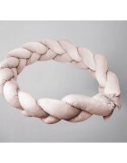 MimiNu Protectie laterala pentru patut tip bumper impletit 220x23 cm Beige Pink