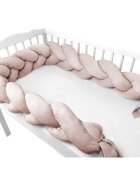 MimiNu Protectie laterala pentru patut tip bumper impletit 220x23 cm Beige Pink