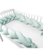 MimiNu Protectie laterala pentru patut tip bumper impletit 220x23 cm Cold Mint