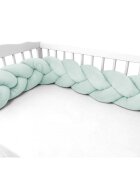 MimiNu Protectie laterala pentru patut tip bumper impletit 220x23 cm Cold Mint