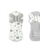 MimiNu Protectie textila pentru carucior si scaun auto cu perna Butterfly Minky Forest Friends Mint