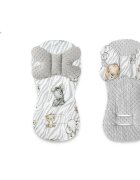 MimiNu Protectie textila pentru carucior si scaun auto cu perna Butterfly Minky Safari Natural