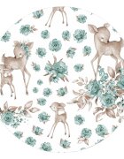 MimiNu Protectie textila pentru carucior si scaun auto cu perna Butterfly Minky Sweet Deer Mint