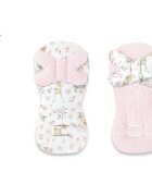 MimiNu Protectie textila pentru carucior siscaun auto cu perna Butterfly Minky Sweet Deer Pink