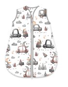 MimiNu Sac de dormit Cars Grey de iarna din bumbac cu fermoar 70 cm 0-6 luni 2.5 tog