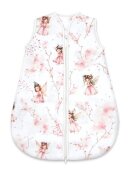 MimiNu Sac de dormit Fairy Pink de iarna din bumbac cu fermoar 70 cm 0-6 luni 2.5 tog