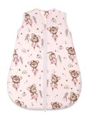 MimiNu Sac de dormit Little Ballerina Pink de iarna din bumbac cu fermoar 70 cm 0-6 luni 2.5 tog
