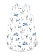 MimiNu Sac de dormit Mini Gray Stars de iarna din bumbac cu fermoar lateral capse pe umar 74 cm 0-6 luni 2.5 tog
