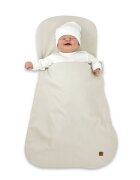 MimiNu Sac de dormit Soft Beige multifunctional pentru patut landou sau cosulet din bumbac interlock