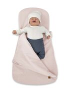 MimiNu Sac de dormit Soft Powder Pink multifunctional pentru patut landou sau cosulet din bumbac interlock