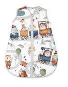 MimiNu Sac de dormit Zoo in train de iarna din bumbac cu fermoar 70 cm 0-6 luni 2.5 tog