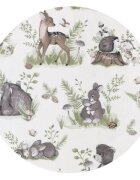 MimiNu Salteluta pentru carucior reversibila cu doua fete 78 x 34 cm design Calm Forest NaturalNugat