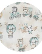 MimiNu Set 3 cosuri rotunde cu volanase Design Zoo on Bikes Nugat